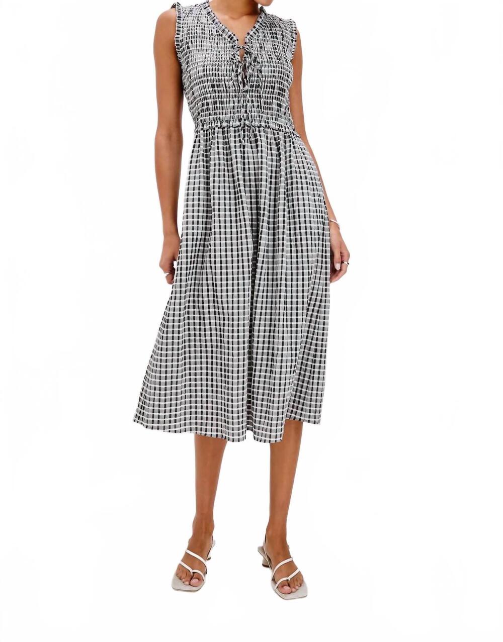 NEW RAILS adine midi dress in ash/seer
